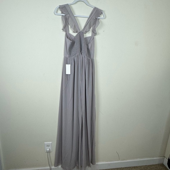 Show Me Your Mumu June Maxi Dress - Dove Grey Chiffon NWT Size XL - Picture 4 of 9